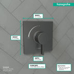 HANSGROHE 15724341 Ecostat Square Pressure Balance Trim - Brushed Black Chrome