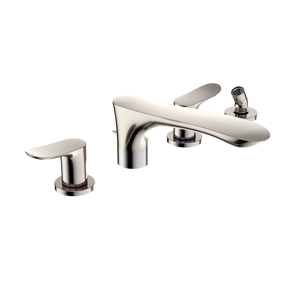 TOTO TBG01202U#PN Go Two-Handle Deck-Mount Roman Tub Filler Trim With Handshower - Polished Nickel