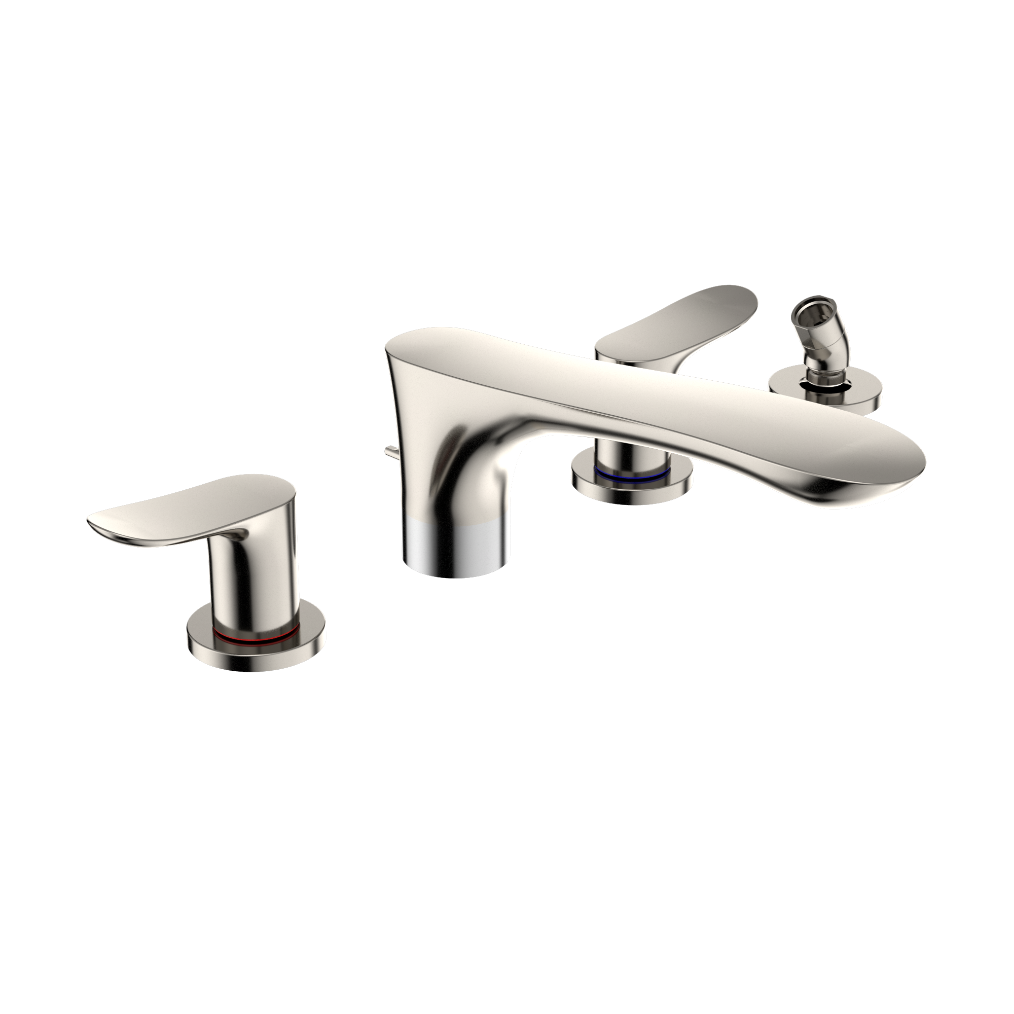 TOTO TBG01202U#PN Go Two-Handle Deck-Mount Roman Tub Filler Trim With Handshower - Polished Nickel