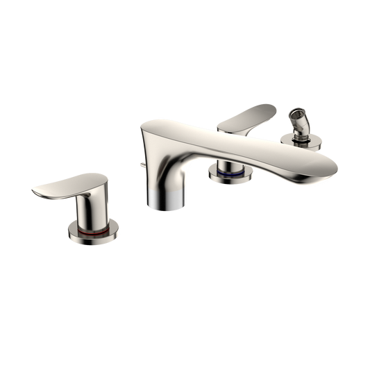 TOTO TBG01202U#PN Go Two-Handle Deck-Mount Roman Tub Filler Trim With Handshower - Polished Nickel
