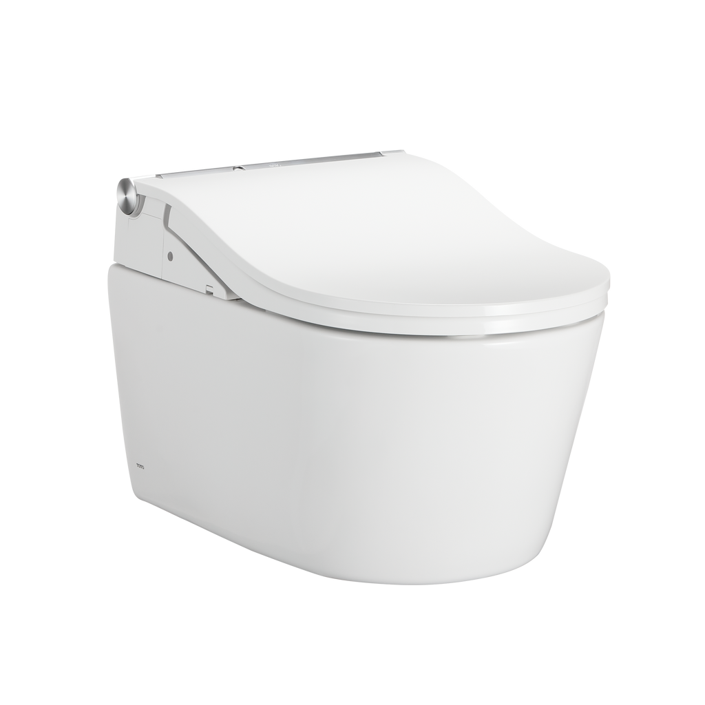 TOTO CWT4474547CMFGA#MS Washlet+ Rp Wall-Hung D-Shape Toilet With Rw Bidet Seat And Duofit In-Wall 1.28 And 0.9 Gpf Auto Dual-Flush Tank System - Cotton White