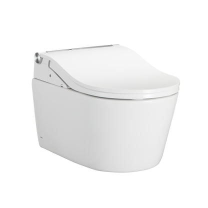 TOTO CWT4474547CMFGA#MS Washlet+ Rp Wall-Hung D-Shape Toilet With Rw Bidet Seat And Duofit In-Wall 1.28 And 0.9 Gpf Auto Dual-Flush Tank System - Cotton White