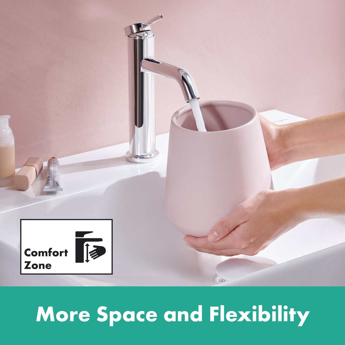 HANSGROHE 73314001 Tecturis S Single-Hole Faucet 110 with Pop-Up Drain, 1.2 GPM - Chrome