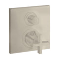 AXOR 39725821 Citterio Thermostatic Trim with Volume Control and Diverter- Cross Handle - Brushed Nickel