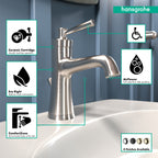 HANSGROHE 04773820 Joleena Single-Hole Faucet 100 with Pop-Up Drain, 0.5 GPM - Brushed Nickel