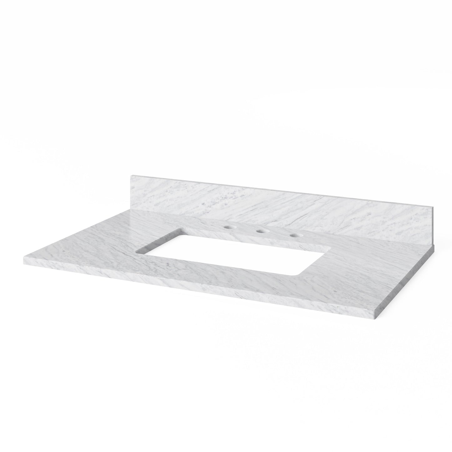 JEFFREY ALEXANDER VKITWAV36GRWCR 36" Grey Wavecrest Vanity, White Carrara Marble Vanity Top, undermount rectangle bowl - Grey