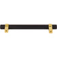 JEFFREY ALEXANDER 5128MBBG Key Grande 128 mm Center-to-Center Bar Pull - Matte Black w/Brushed Gold