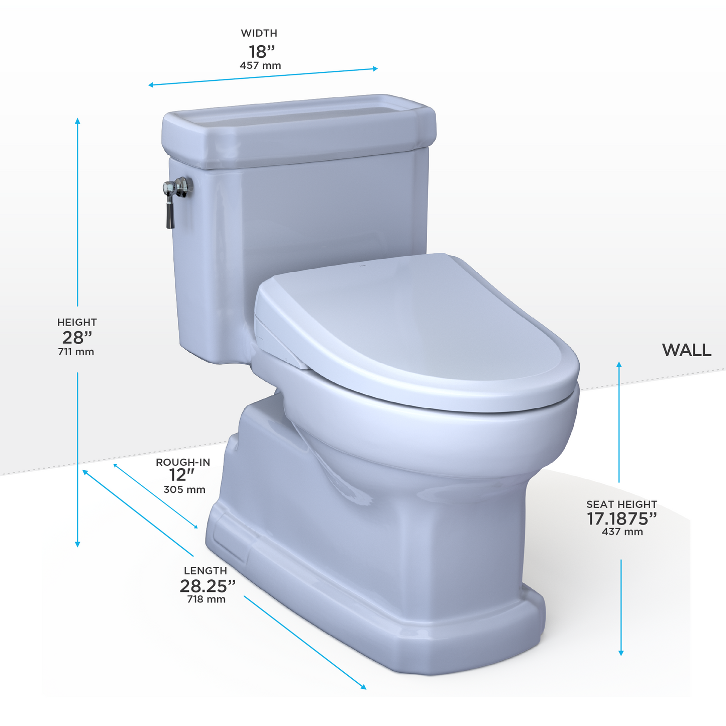 TOTO MW9744734CEFG#01 WASHLET+ Eco Guinevere Elongated 1.28 GPF Universal Height Toilet and S7A Classic Bidet Seat with Auto Open/Close , Cotton White