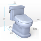 TOTO MW9744724CEFG#01 Washlet+ Eco Guinevere Elongated 1.28 Gpf Universal Height Toilet With S7 Classic Bidet Seat - Cotton White