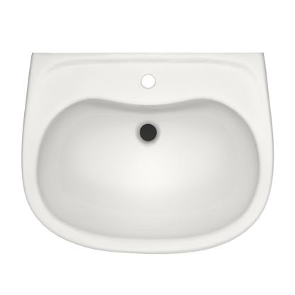 TOTO LHT242G#11 Prominence Oval Wall-Mount Bathroom Sink With Cefiontect And Shroud For Single Hole Faucets - Colonial White