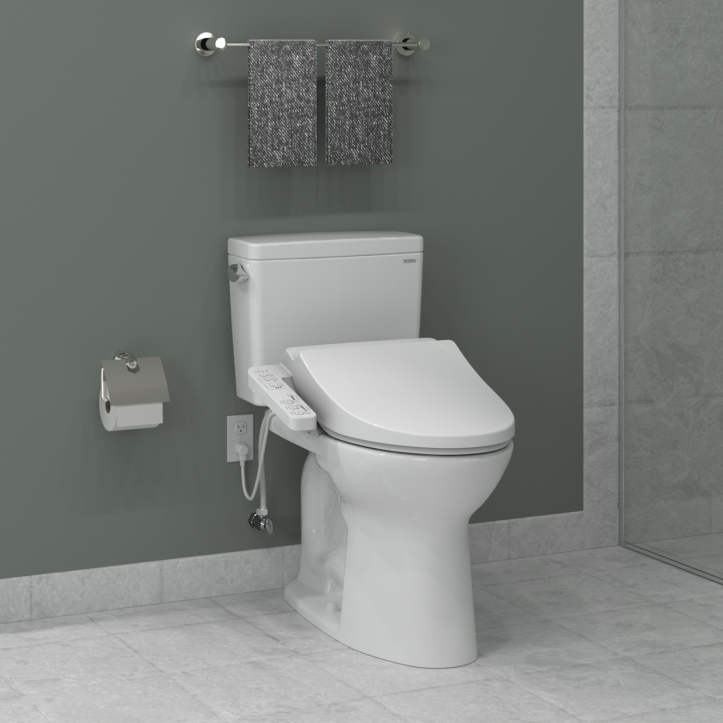 TOTO SW3004#01 WASHLET A2  Electronic Bidet Toilet Seat with Heated Seat and SoftClose Lid , Cotton White