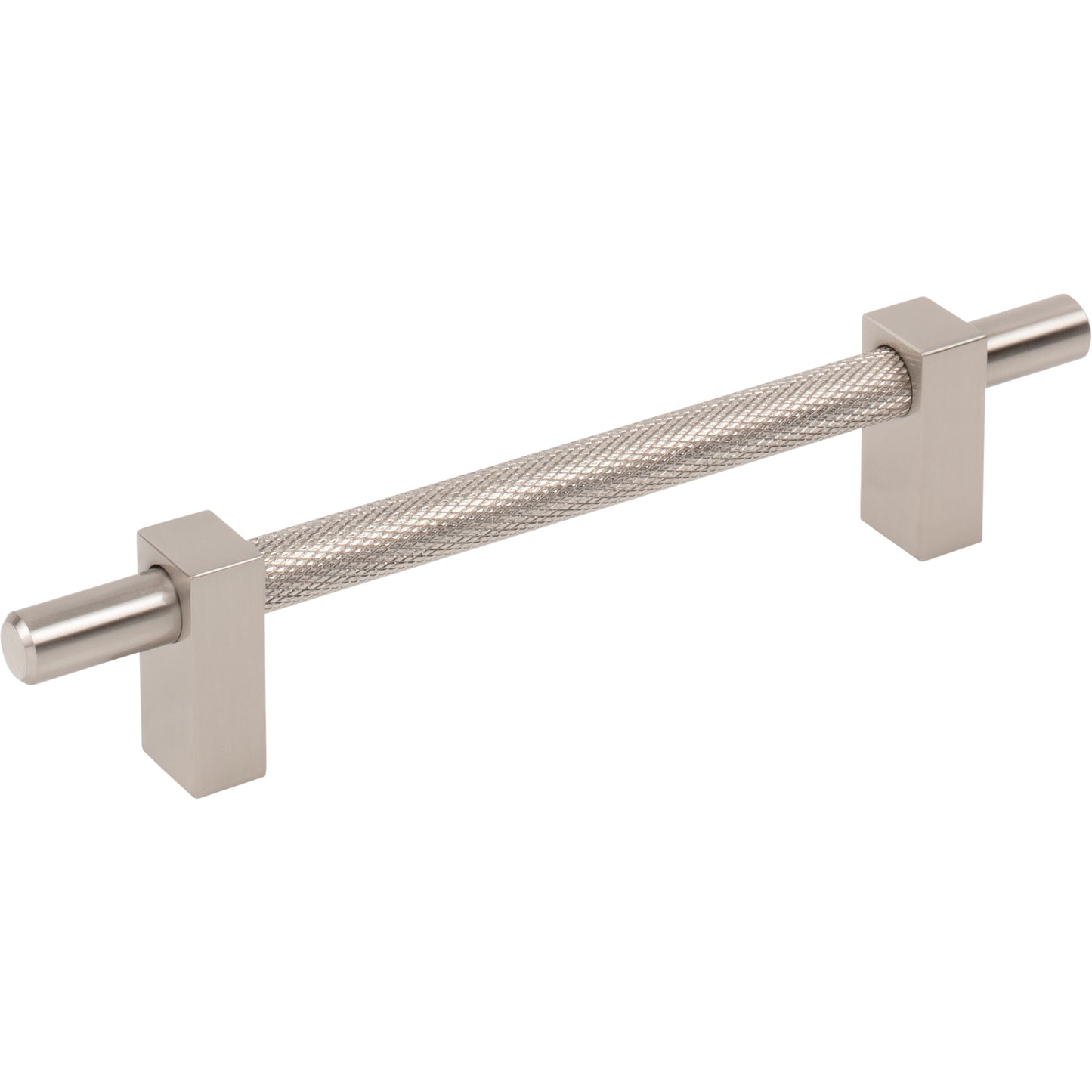 JEFFREY ALEXANDER 598-128SN Larkin Knurled Center 128 mm Center-to-Center Bar Pull - Satin Nickel