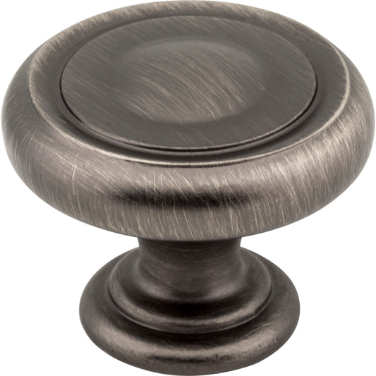 JEFFREY ALEXANDER 117BNBDL Bremen 1 1-1/4" Diameter Mushroom Knob - Brushed Pewter