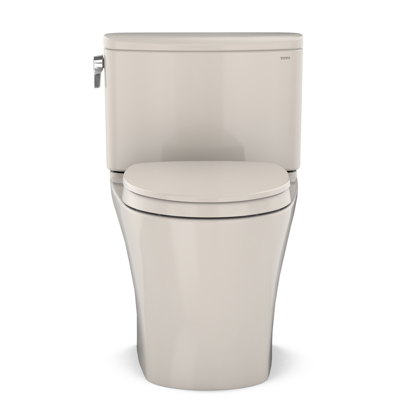 TOTO MS442124CEFG#12 Nexus Two-Piece Elongated 1.28 GPF Universal Height Toilet with CEFIONTECT and SS124 SoftClose Seat , Sedona Beige