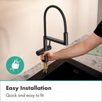 HANSGROHE 72861341 Talis N Semi-Pro PowderSpray Kitchen Faucet 1.75 GPM - Brushed Black Chrome