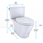 TOTO MS442124CUFG#01 Nexus 1G Two-Piece Elongated 1.0 Gpf Universal Height Toilet With Cefiontect And Ss124 Softclose Seat - Cotton White