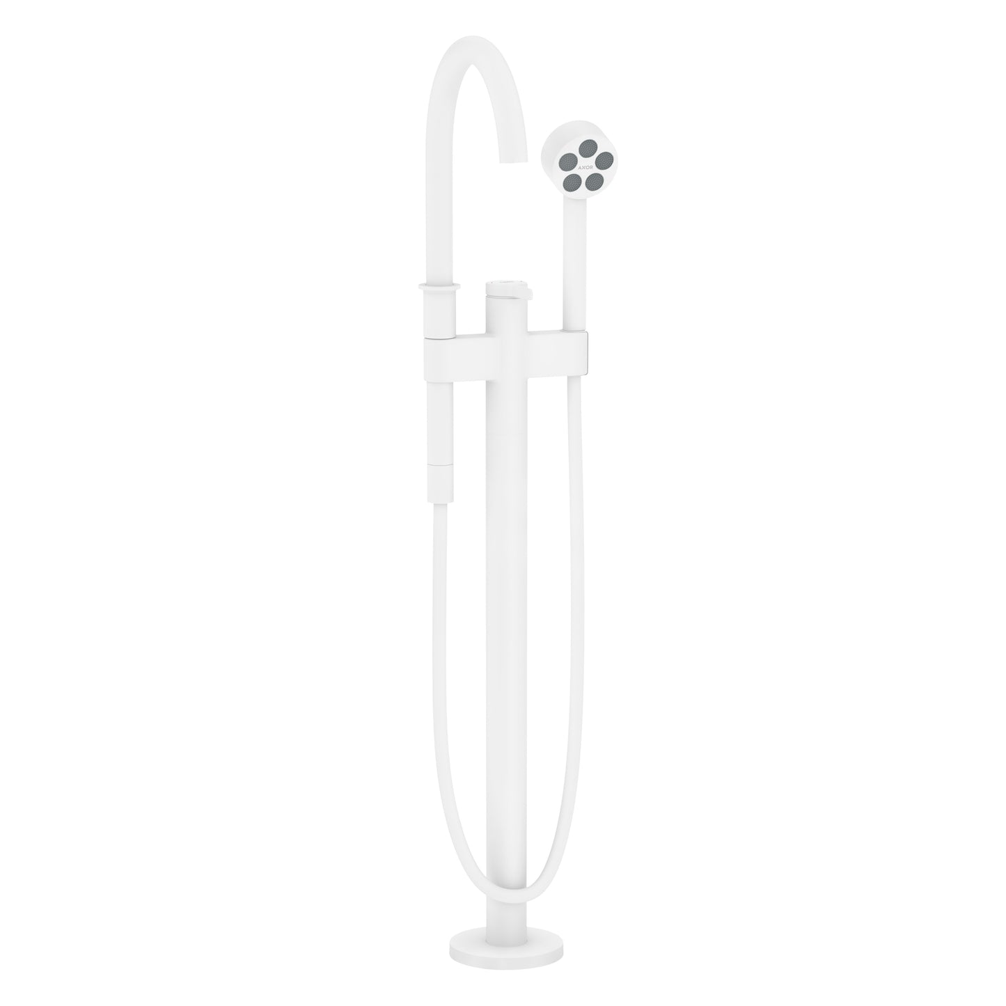AXOR ONE Freestanding Tub Filler Trim with 1.75 GPM Handshower in Matte White