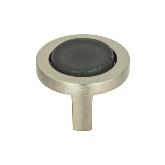 ATLAS 229-BLK-BRN Spa 1-1/4" Diameter Round Knob - Brushed Nickel