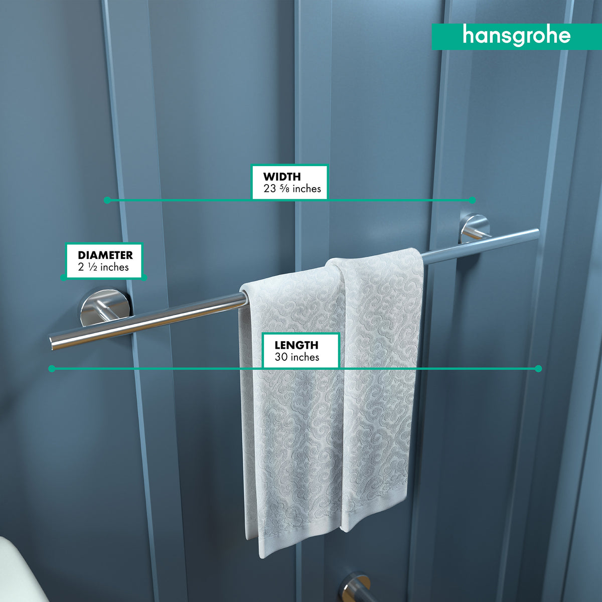HANSGROHE 40516000 Logis Towel Bar, 24" - Chrome