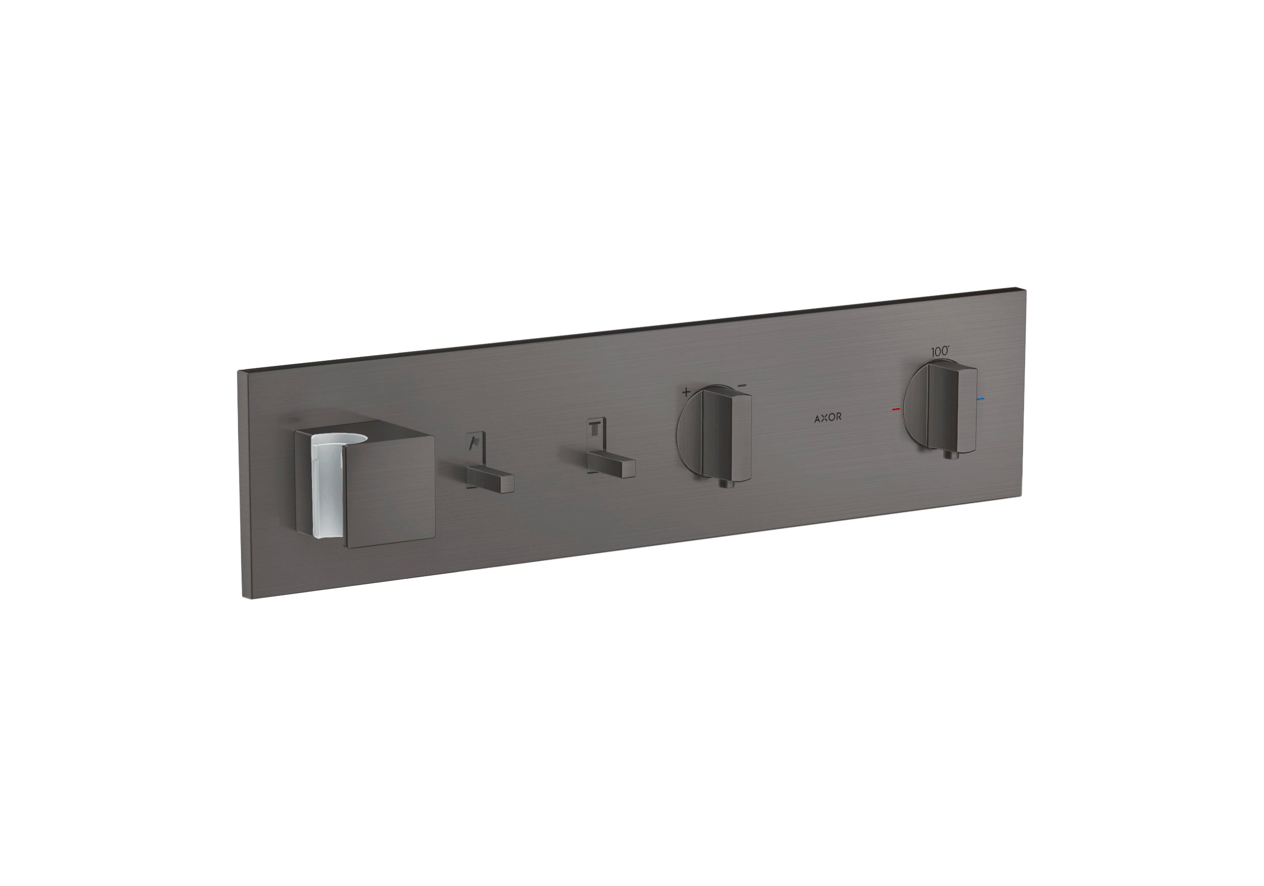 AXOR 12571341 ShowerComposition Thermostatic Module Trim for 2 Functions - Brushed Black Chrome