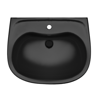 TOTO LHT242#51 Prominence Oval Wall-Mount Bathroom Sink And Shroud For Single Hole Faucets - Ebony