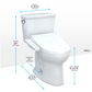 TOTO MW7863074CEG#01 Drake Transitional WASHLET+ Two-Piece Elongated 1.28 GPF TORNADO FLUSH Toilet with C2 Bidet Seat , Cotton White