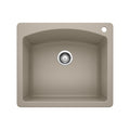BLANCO 441280 Diamond Diamond SILGRANIT 25" Single Bowl Dual Mount Kitchen Sink - Truffle in Truffle