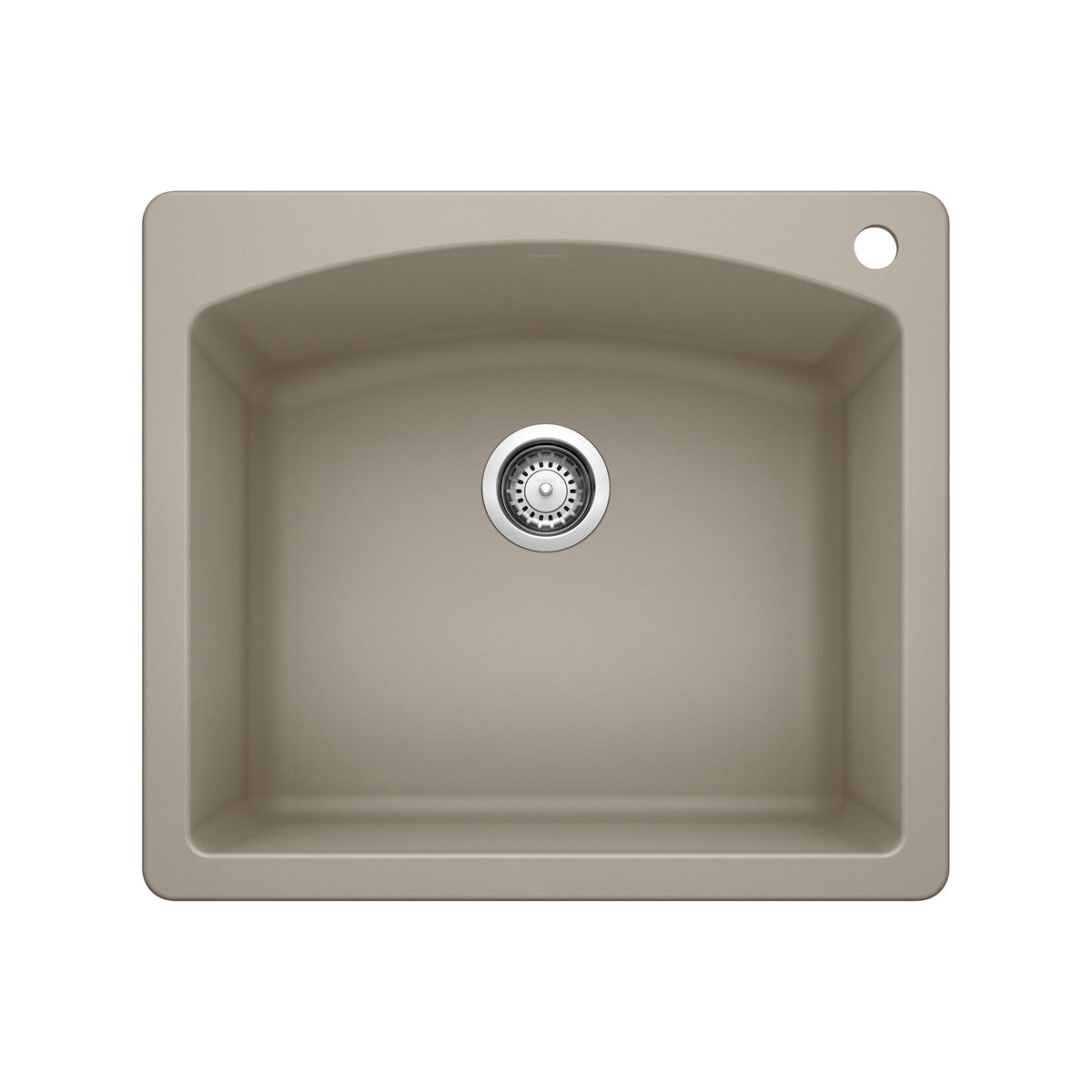 BLANCO 441280 Diamond Diamond SILGRANIT 25" Single Bowl Dual Mount Kitchen Sink - Truffle in Truffle