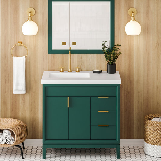 JEFFREY ALEXANDER VKITTHE36GNRER Theodora 36" Single Bathroom Vanity Set - Green