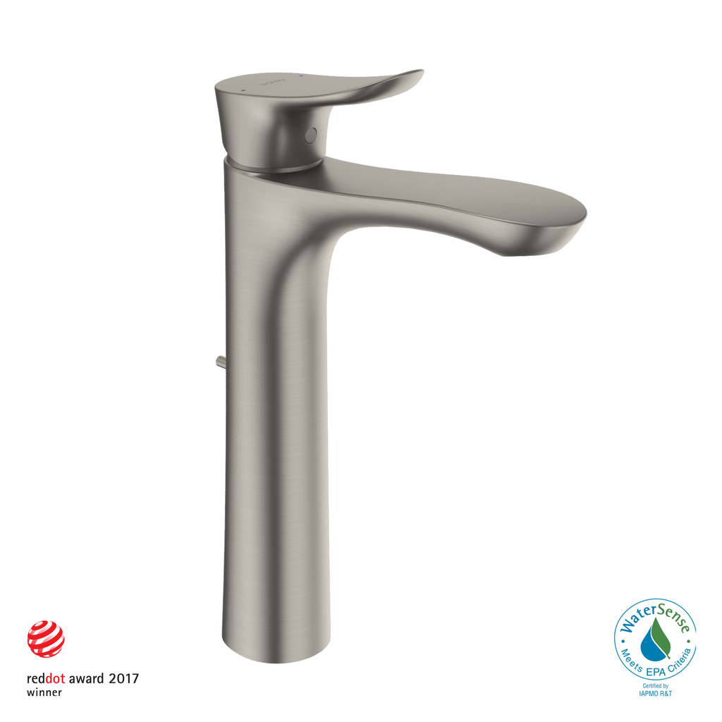 TOTO TLG01307U#BN Go 1.2 Gpm Single Handle Vessel Bathroom Sink Faucet With Comfort Glide Technology - Brushed Nickel