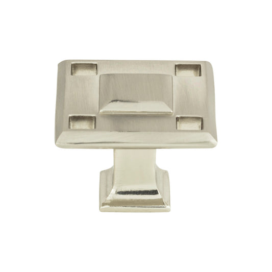 ATLAS 4007-BRN Modern Craftsman 1 5/16" Length Square Knob , Brushed Nickel