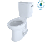TOTO CST244EFR#01 Entrada Two-Piece Elongated 1.28 Gpf Universal Height Toilet With Right-Hand Trip Lever - Cotton White