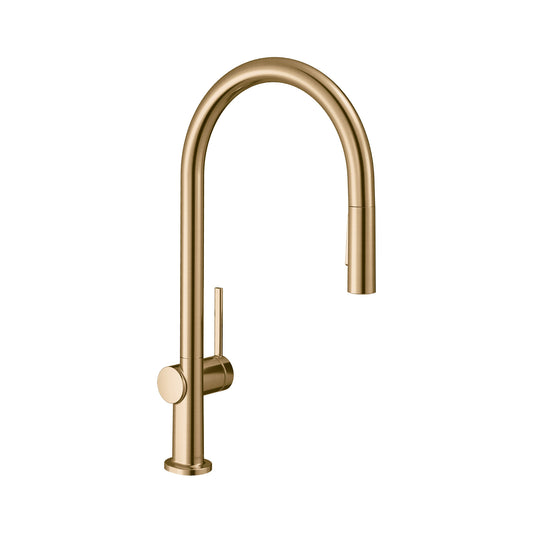 HANSGROHE 72800141 Talis N HighArc Kitchen Faucet, O-Style 2-Spray Pull-Down, 1.75 GPM in Brushed Bronze