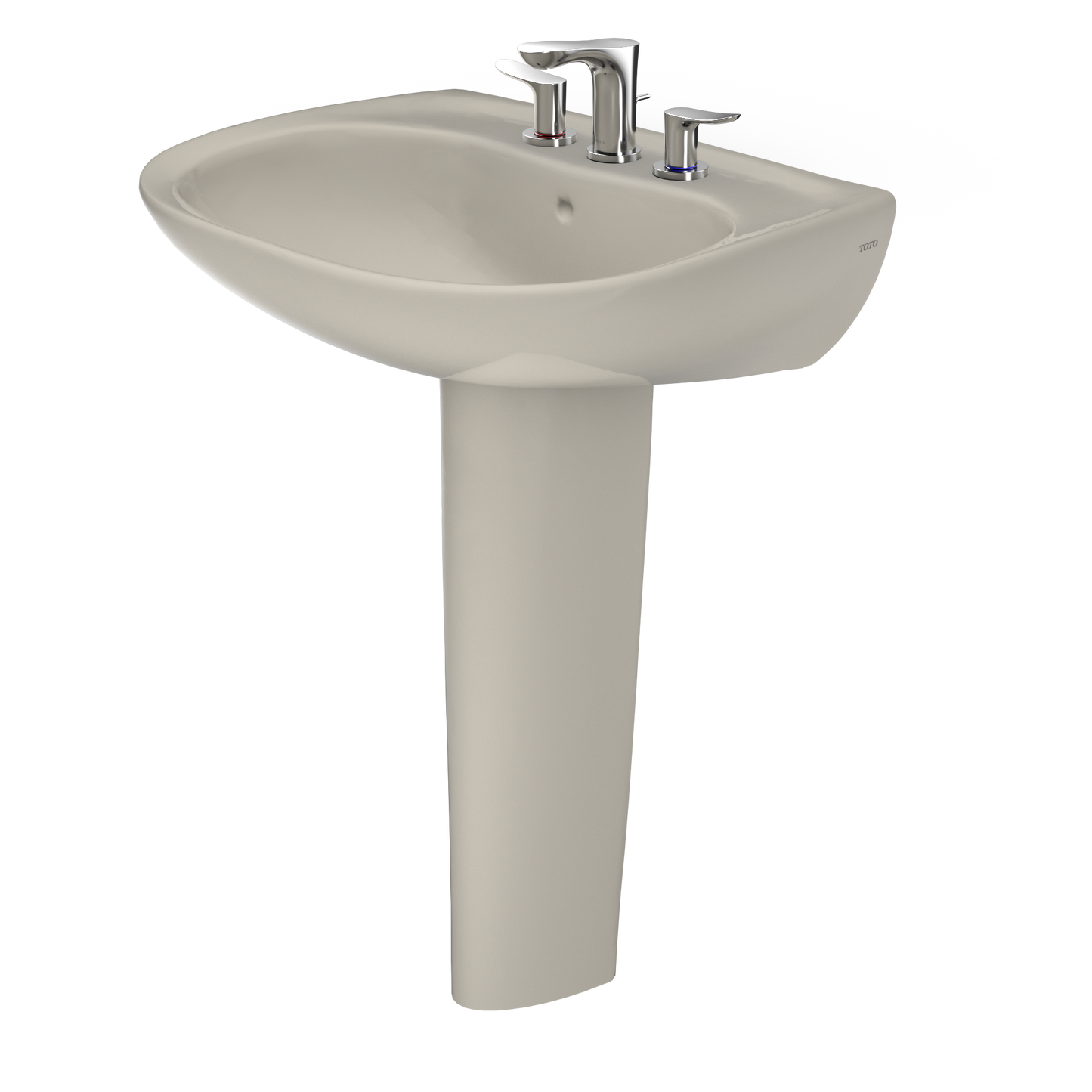 TOTO LPT242.8G#03 Prominence Oval Basin Pedestal Bathroom Sink with CeFiONtect for 8 inch Center Faucets , Bone