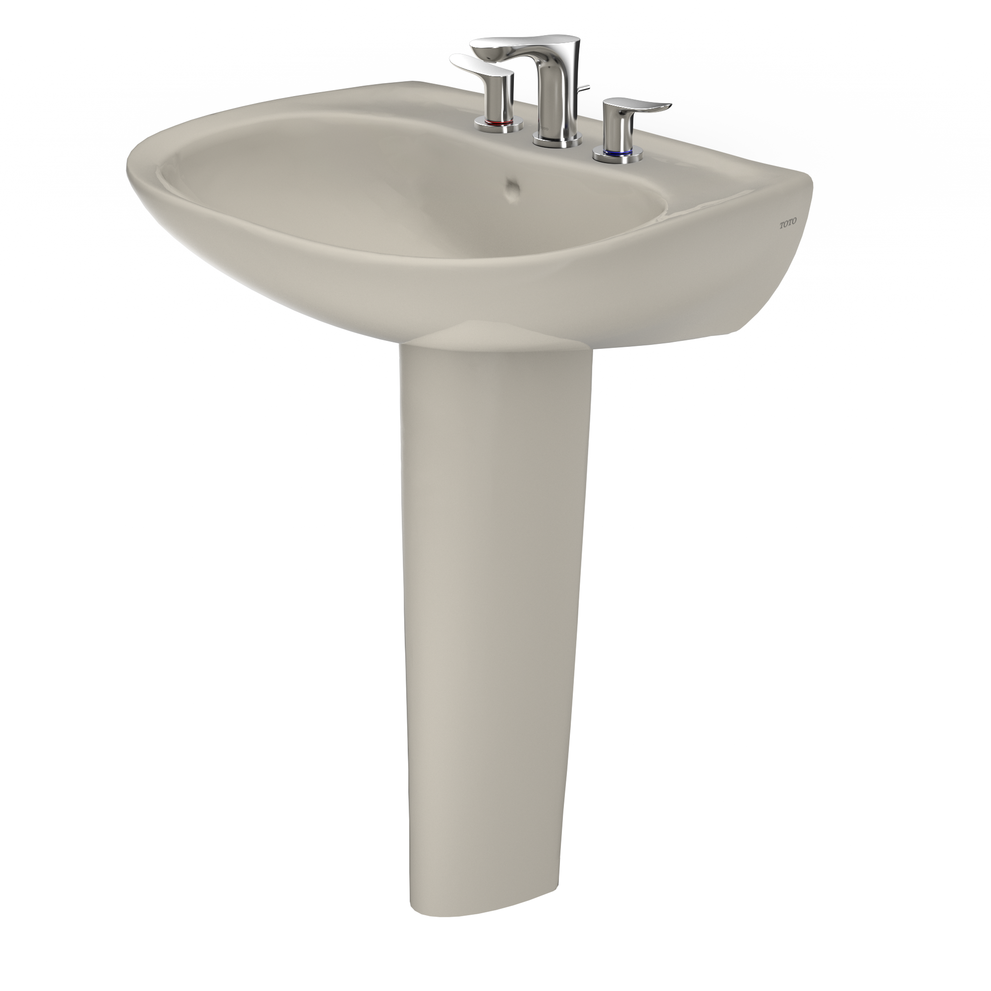 TOTO LPT242.8G#03 Prominence Oval Basin Pedestal Bathroom Sink With Cefiontect For 8 Inch Center Faucets - Bone