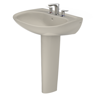 TOTO LPT242.8G#03 Prominence Oval Basin Pedestal Bathroom Sink With Cefiontect For 8 Inch Center Faucets - Bone