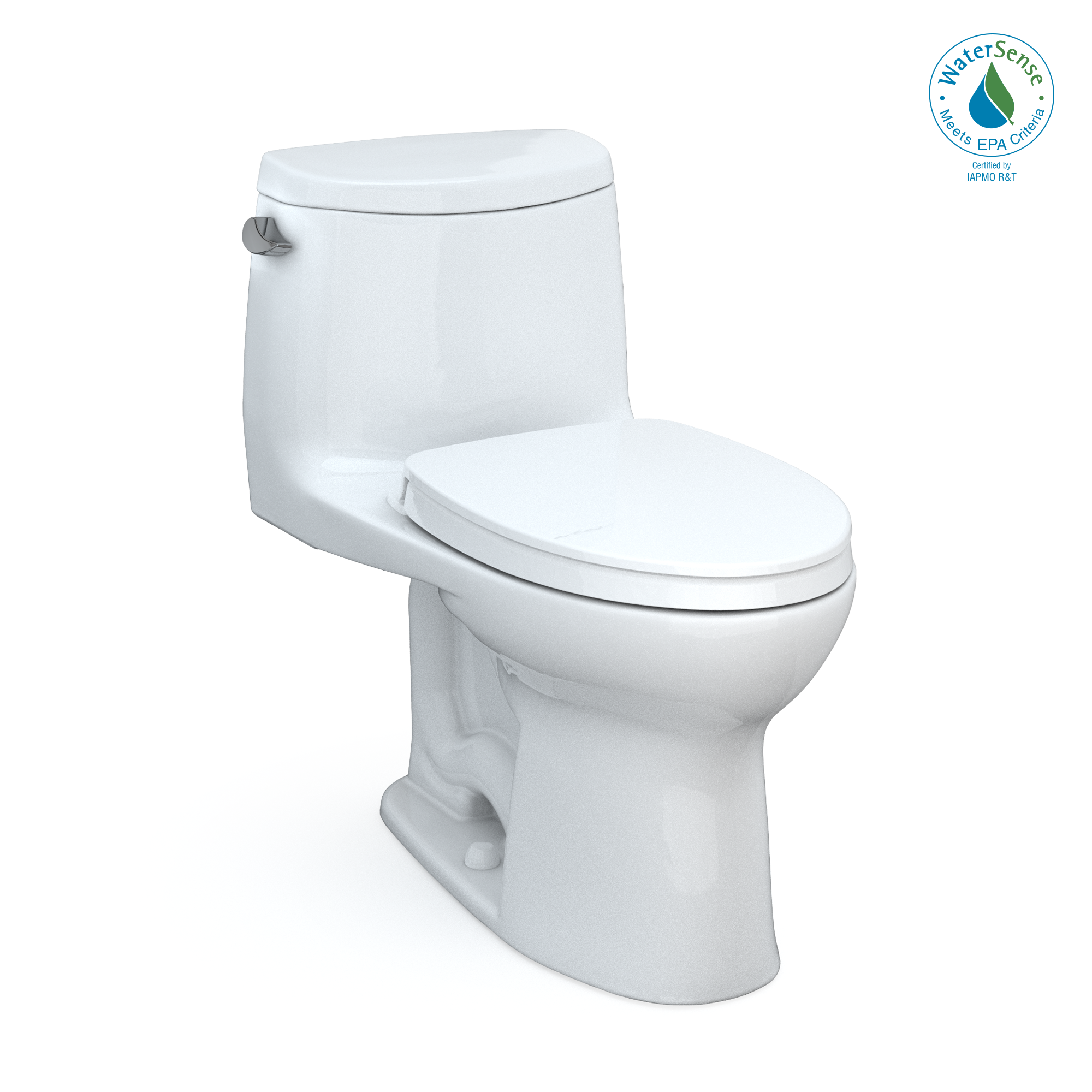 TOTO MS604124CEFG#01 Ultramax Ii One-Piece Elongated 1.28 Gpf Universal Height Toilet With Cefiontect And Ss124 Softclose Seat - Cotton White