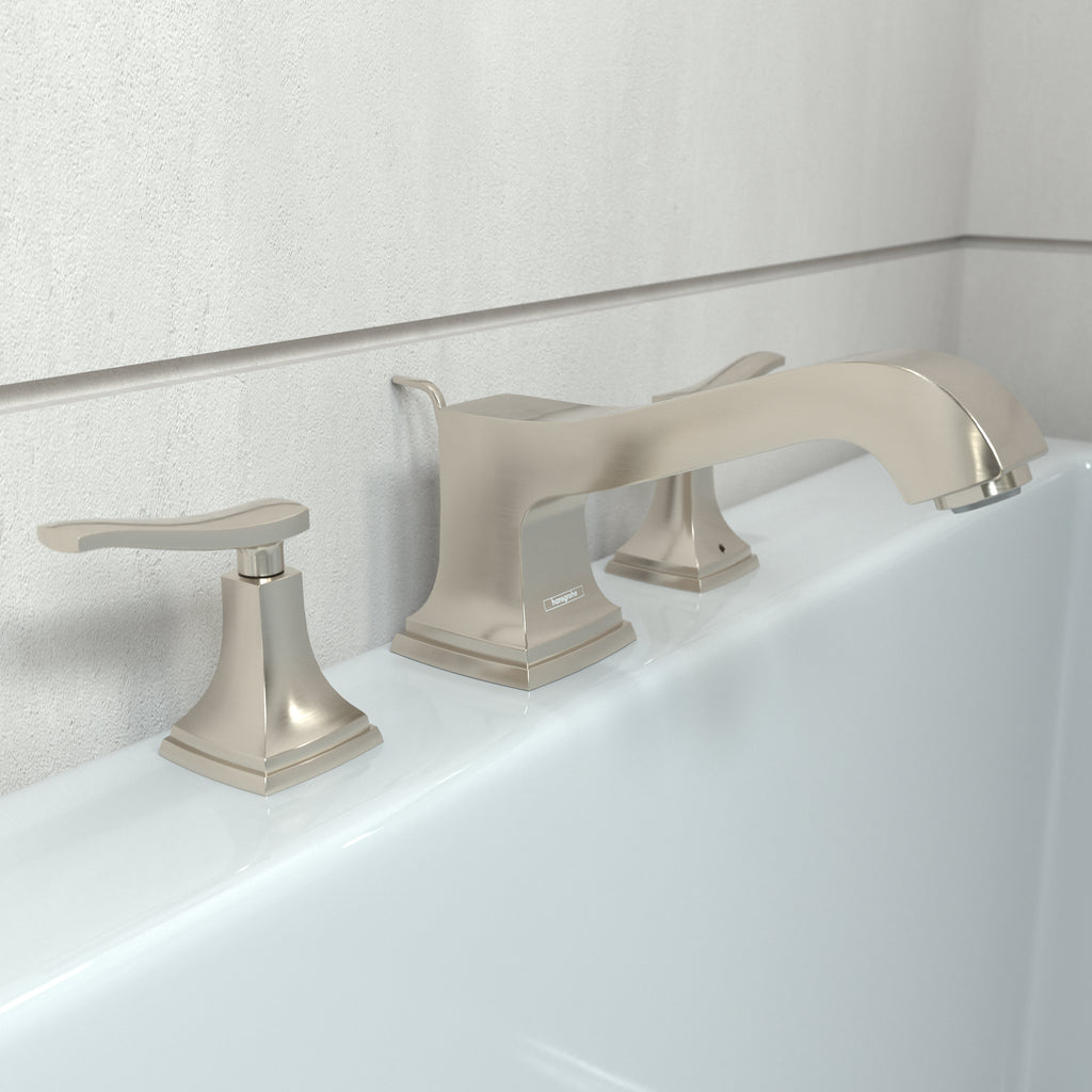 HANSGROHE 31428821 Metropol Classic 3-Hole Roman Tub Set Trim with Lever Handles - Brushed Nickel