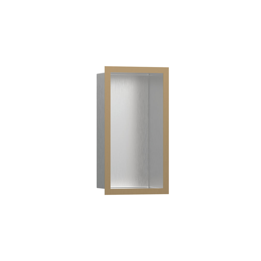 HANSGROHE 56094140 XtraStoris Individual Wall Niche Brushed Stainless Steel with Design Frame 12"x 6"x 4" - Brushed Bronze