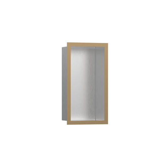 HANSGROHE 56094140 XtraStoris Individual Wall Niche Brushed Stainless Steel with Design Frame 12"x 6"x 4" - Brushed Bronze