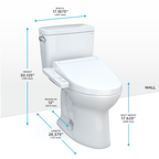 TOTO MW7763074CSFG#01 Drake Washlet+ Two-Piece Elongated 1.6 Gpf Universal Height Tornado Flush Toilet With C2 Bidet Seat - Cotton White