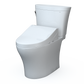 TOTO MW4483084CEMFGN#01 WASHLET+ Aquia IV Arc Two-Piece Elongated Dual Flush 1.28 and 0.9 GPF Toilet with C5 Bidet Seat , Cotton White