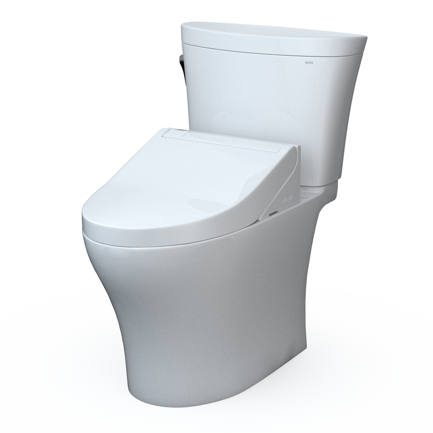 TOTO MW4483084CEMFGN#01 WASHLET+ Aquia IV Arc Two-Piece Elongated Dual Flush 1.28 and 0.9 GPF Toilet with C5 Bidet Seat , Cotton White