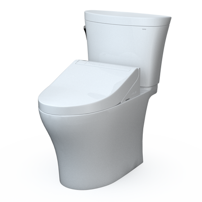 TOTO MW4483084CEMFGN#01 Washlet+ Aquia Iv Arc Two-Piece Elongated Dual Flush 1.28 And 0.9 Gpf Toilet With C5 Bidet Seat - Cotton White