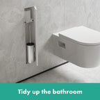 HANSGROHE 56060700 XtraStoris Rock Recessed Toilet Brush Holder with Shelf & Tileable Door - Matte White