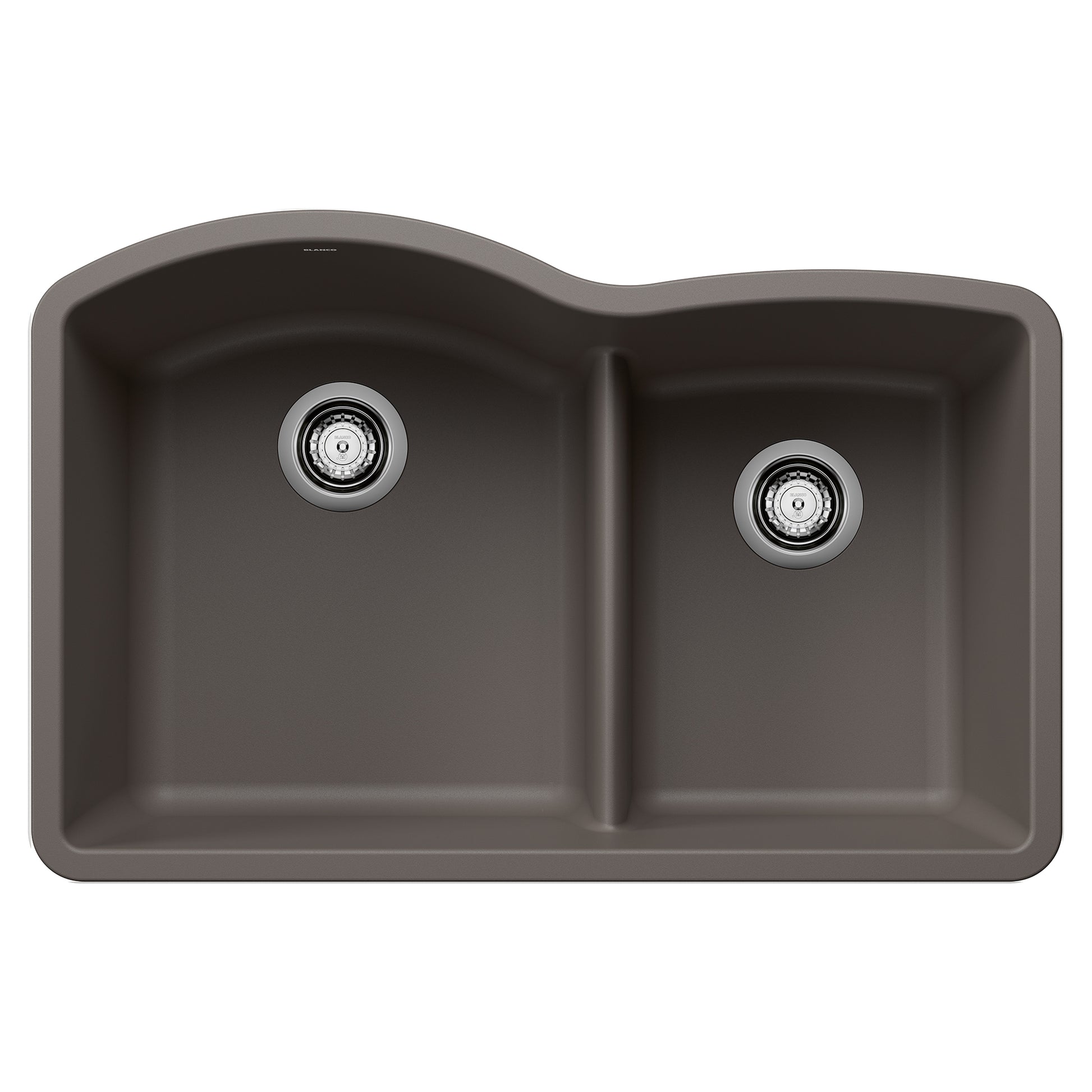 BLANCO 443102 Diamond Diamond SILGRANIT 32" 60/40 Double Bowl Undermount Kitchen Sink with Low Divide - Volcano Gray in Volcano Gray