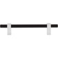 JEFFREY ALEXANDER 478-128MBPC Larkin 2 128 mm Center-to-Center Bar Pull - Matte Black w/Polished Chrome