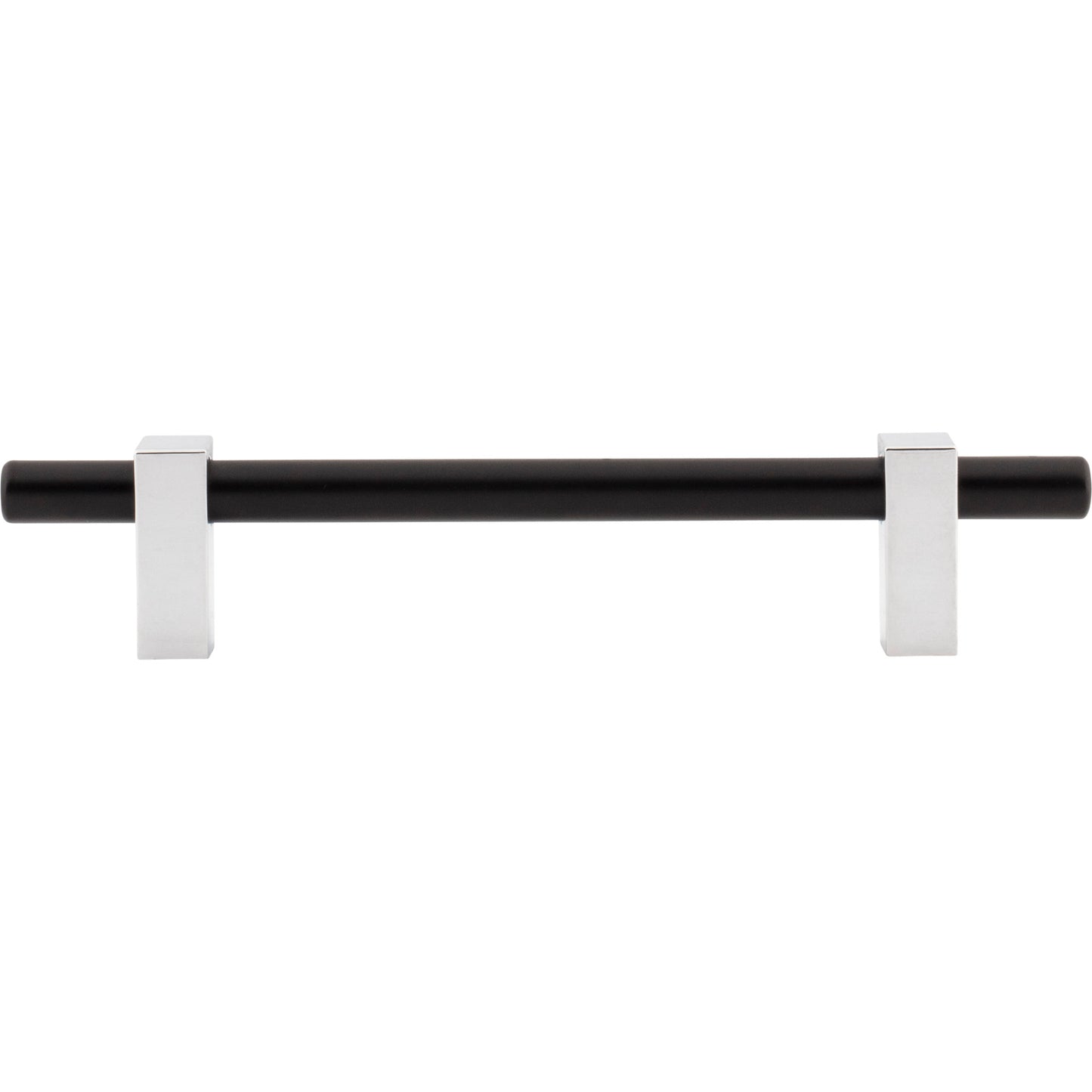 JEFFREY ALEXANDER 478-128MBPC Larkin 2 128 mm Center-to-Center Bar Pull - Matte Black w/Polished Chrome