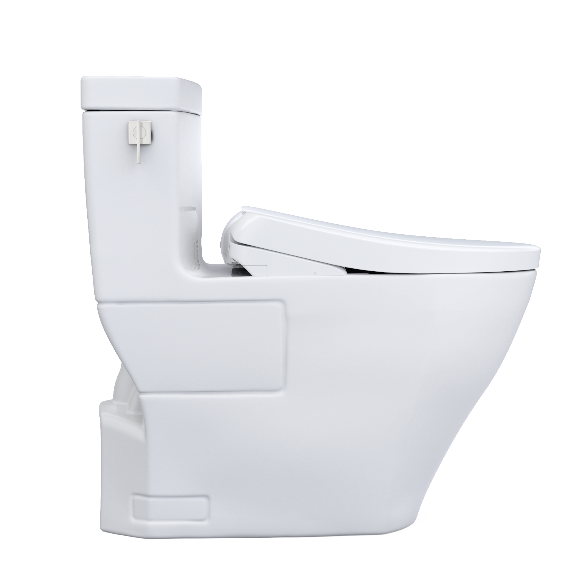 TOTO MW6244726CEFG#01 Washlet+ Legato One-Piece Elongated 1.28 Gpf Toilet And Contemporary Washlet S7 Contemporary Bidet Seat - Cotton White