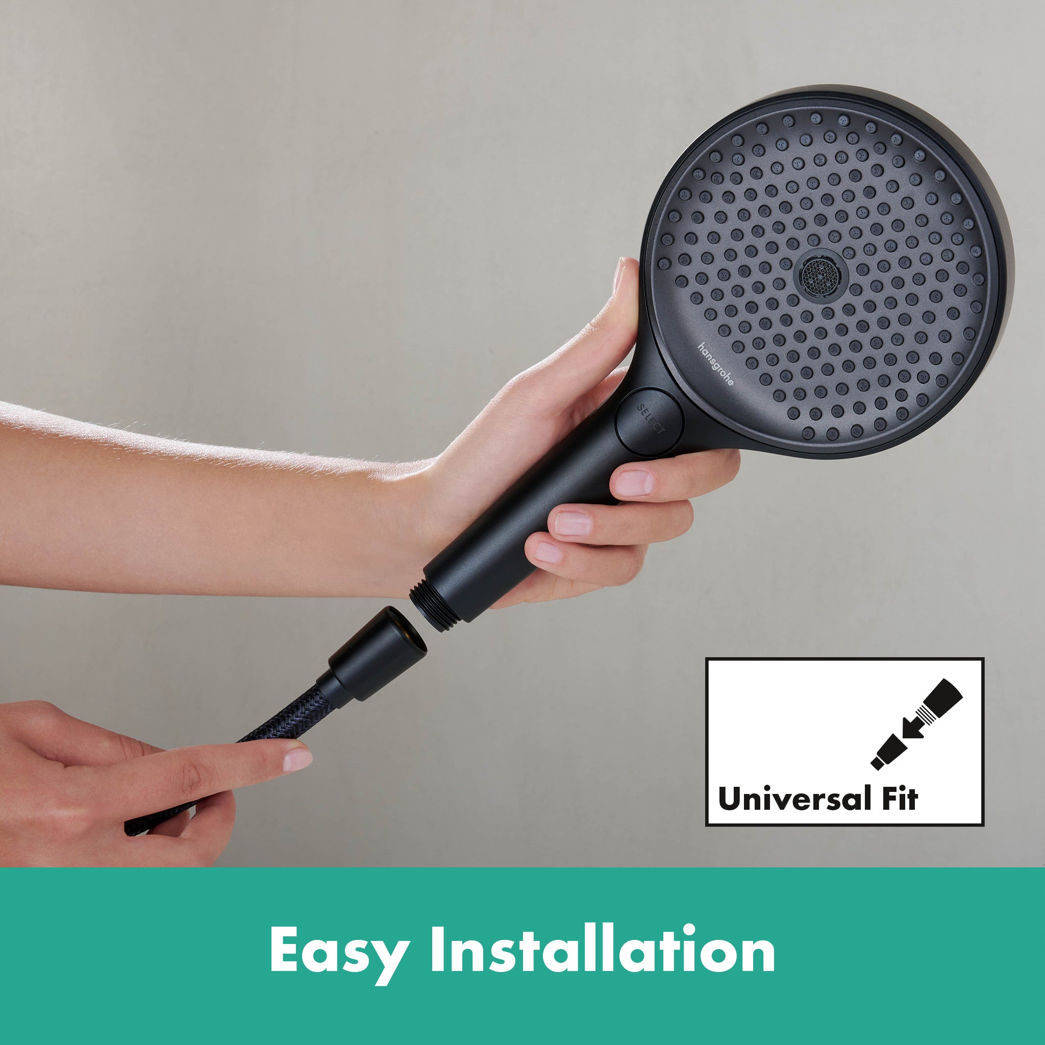 HANSGROHE 28260670 DesignFlex Textile Handshower Hose, 63" - Matte Black
